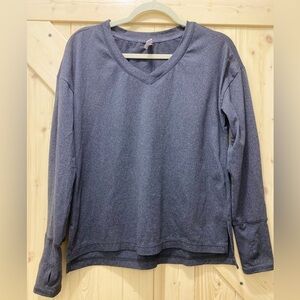 🔥🔥RBX Charcoal Gray Warm Long Sleeve V-Neck With Thumb Holes Top